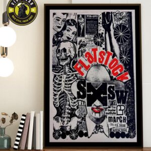 Flatstock Mar 11-13-2025 SXSW Austin TX Poster-Portrait Home Decor Poster Canvas